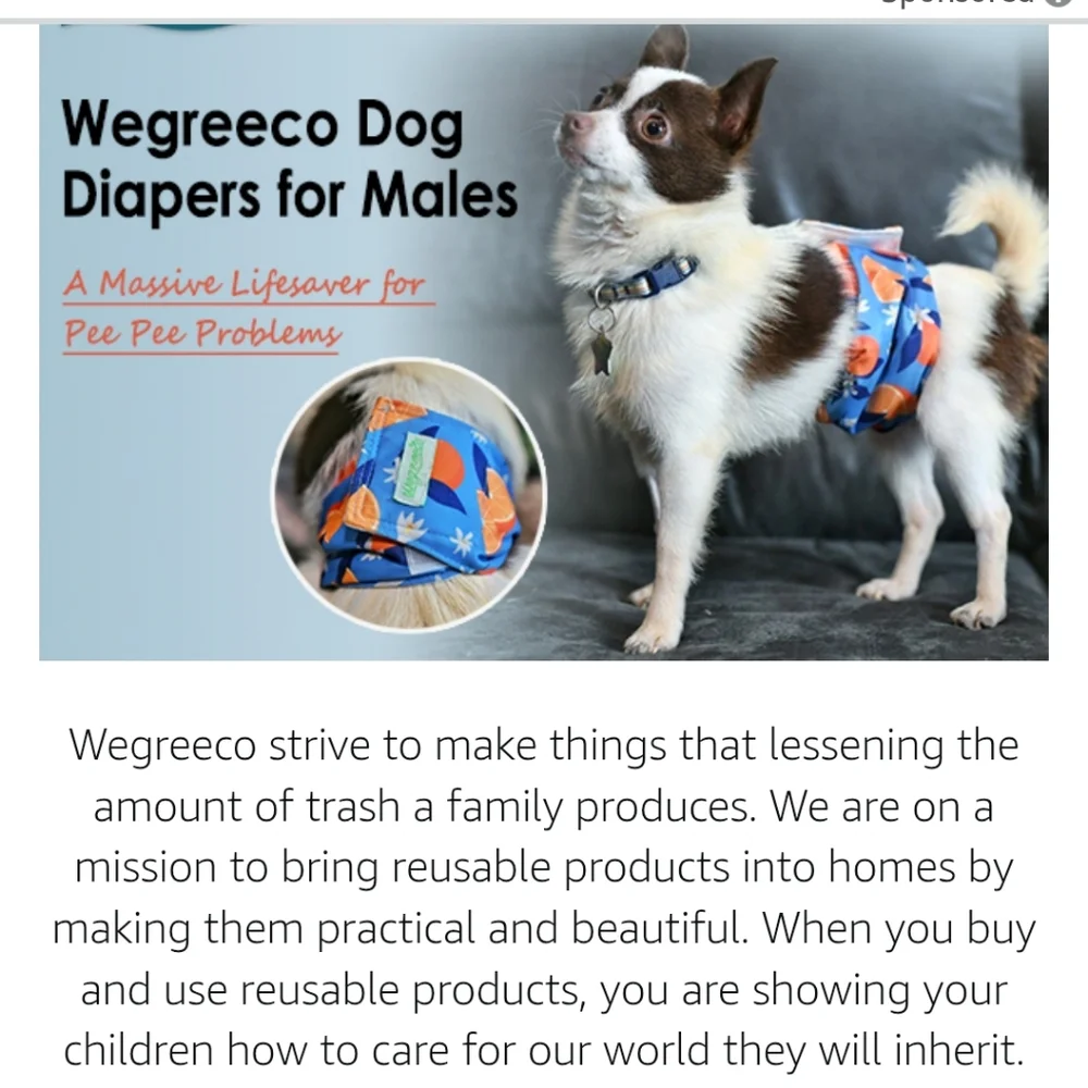 Science-Themed Male Dog Belly Bands - Size XL Potty Training Incontinance